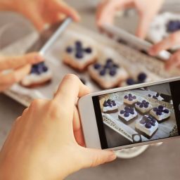 Photographing baked goods with phone